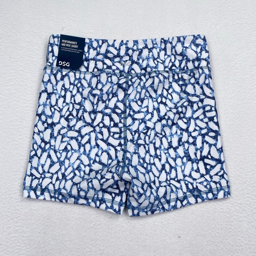 DSG Youth Girls 3" Performance Shorts Size Large Blue White Mid Rise - Picture 2 of 7